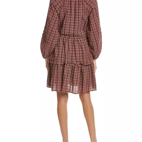 Madewell Oaklynn Drawstring Mini Dress Bohemian Hippie Festival Gingham Sz PS - Picture 2 of 9